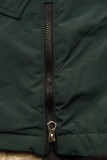 Dark green winter jacket with a stand-up collar