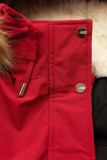 Classic winter parka red/beige