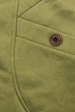 Khaki sweatshirt with patterned hood lining