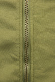 Khaki sweatshirt with patterned hood lining