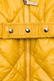 Belted winter jacket in yellow