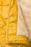 Belted winter jacket in yellow