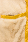 Belted winter jacket in yellow