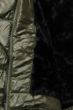 Belted winter jacket in khaki