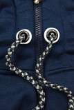 Navy asymmetric elongated hoodie