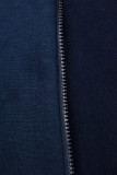 Navy asymmetric elongated hoodie
