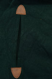 Hoodie sweatshirt dress with checked lining green