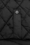 Black mid season quilted jacket