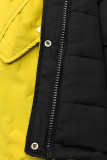 Yellow/black reversible winter parka jacket