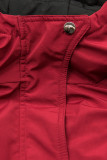 Reversible drawstring jacket in red/black