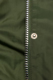 Khaki basic spring parka jacket with a hood