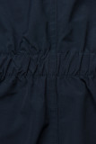 Reversible drawstring jacket in dark blue