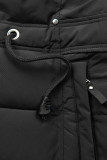 Black winter jacket with drawstring waist