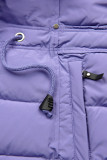 Purple winter jacket with drawstring waist