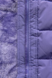 Purple winter jacket with drawstring waist