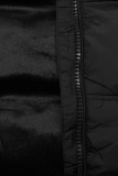 Black winter jacket in quilted design