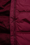 Burgundy winter jacket in quilted design