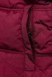 Burgundy winter jacket in quilted design