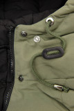 Reversible winter jacket with olive/black faux fur