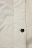Creamy white winter jacket shaped for wider hips