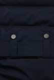Dark blue winter jacket with belt
