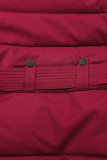 Wine red winter jacket with belt