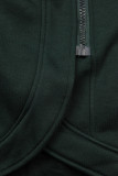 Dark green asymmetric hoodie