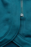 Turquoise blue asymmetric hoodie