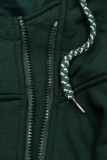 Basic zip-up hoodie in black