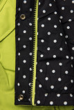 Reversible parka dots light green