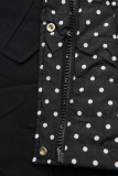 Reversible parka dots navy