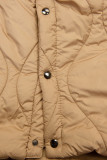 Beige quilted jacket with drawstring waist