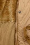 Beige quilted jacket with drawstring waist