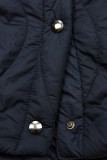 Dark blue quilted jacket with drawstring waist