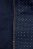 Elongated Polka dot hoodie in navy