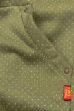 Elongated Polka dot hoodie in khaki