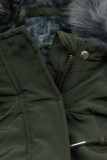 Dark green winter parka jacket in short cut