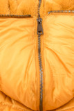 Reversible hooded jacket with fleece inner site sun yellow