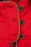Red hoodie with drawstring belt