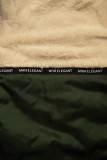 Long parka with faux fur dark green/beige
