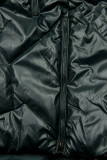 Dark green shiny winter jacket