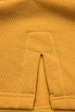 Sweatshirt dress with hoodie yellow