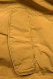 Yellow winter jacket with fleece lining