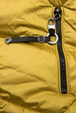 Mustard yellow shiny winter jacket