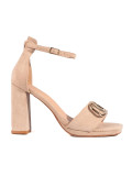 Beige High Heel Sandals