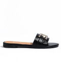 Elegant Black Sandals with Buckle