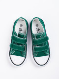 Green children's sneakers with velcro