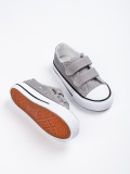 Grey children's sneakers with velcro