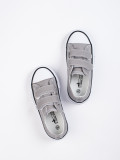 Grey children's sneakers with velcro