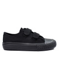 Black children's sneakers with velcro